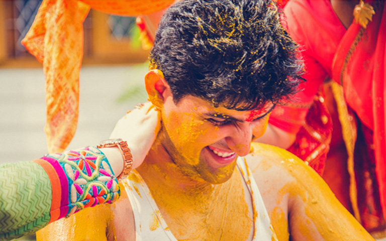 Groom During Haldi by Kritika Kishore Photography Wedding-photography | Weddings Photos & Ideas
