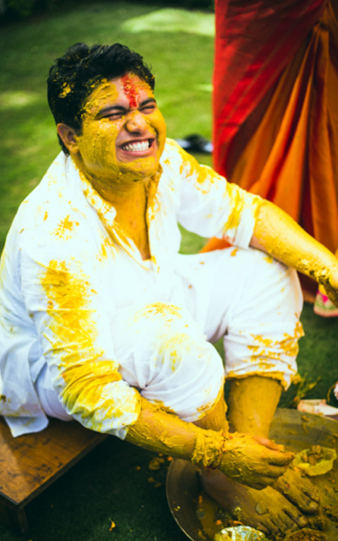 Groom During Haldi by Kritika Kishore Photography Wedding-photography | Weddings Photos & Ideas