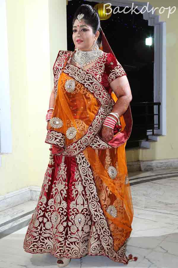 A bride in red and orange lehenga! by BACKDROP Wedding-photography | Weddings Photos & Ideas