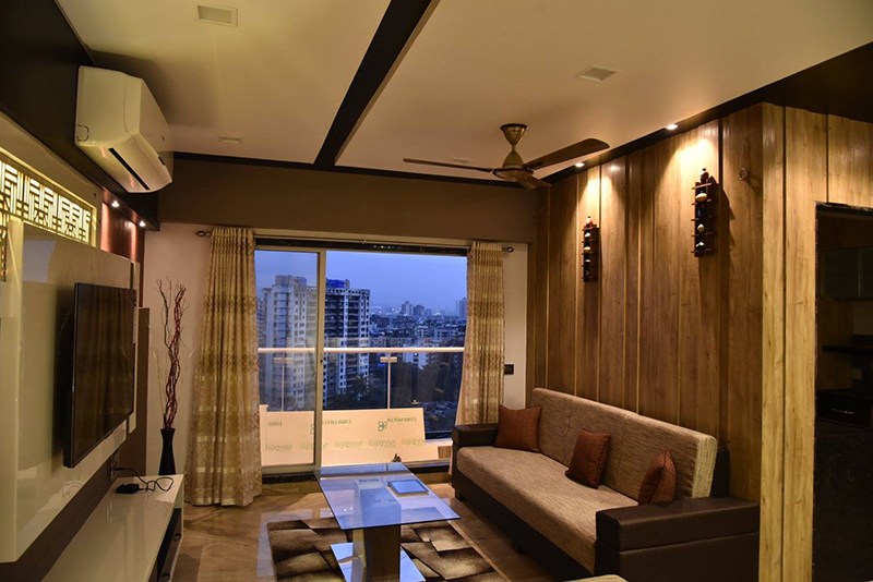 Living Room With Glass Top Center Table by Ar. Sachin Vasant Salvi Living-room Contemporary | Interior Design Photos & Ideas