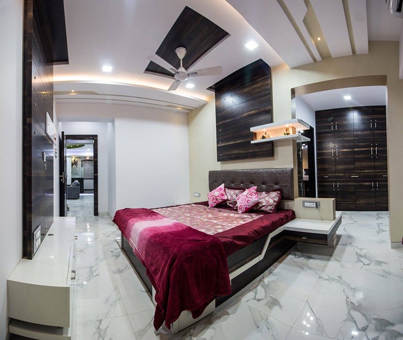 Bedroom With Marble Flooring by Ar. Sachin Vasant Salvi Bedroom Contemporary | Interior Design Photos & Ideas