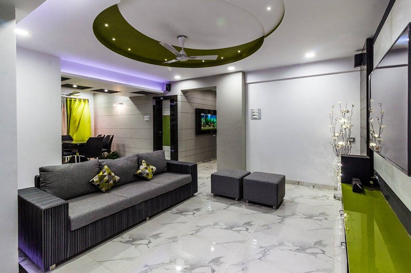 Living Room With Modern False Ceiling by Ar. Sachin Vasant Salvi Living-room Contemporary | Interior Design Photos & Ideas