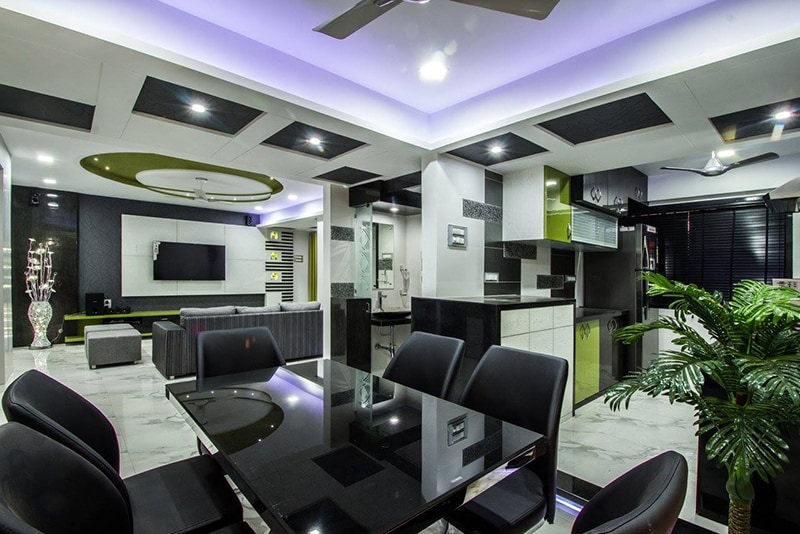 Dining Room With Curve Chairs by Ar. Sachin Vasant Salvi Dining-room Contemporary | Interior Design Photos & Ideas