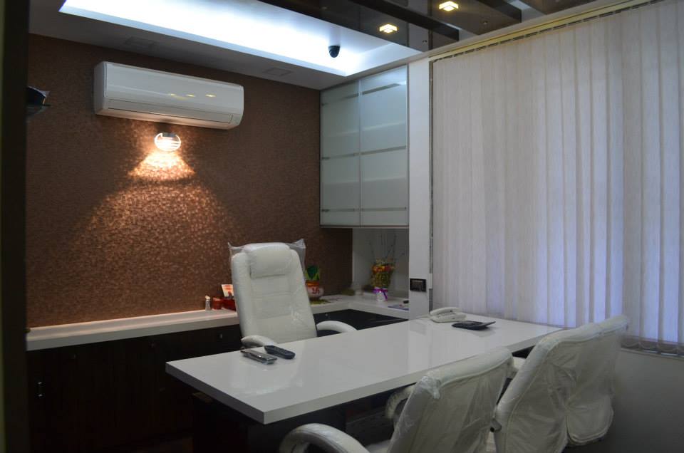 Meeting Room With White Chairs by Ar. Sachin Vasant Salvi Contemporary | Interior Design Photos & Ideas