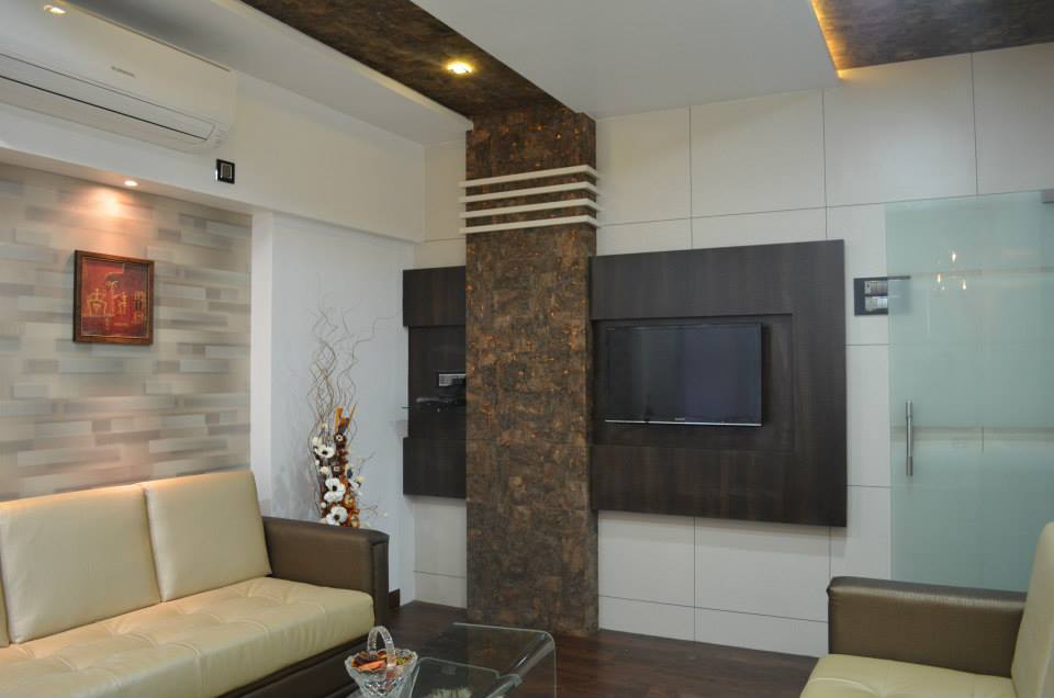 Living Room With Wooden Flooring by Ar. Sachin Vasant Salvi Living-room Modern | Interior Design Photos & Ideas