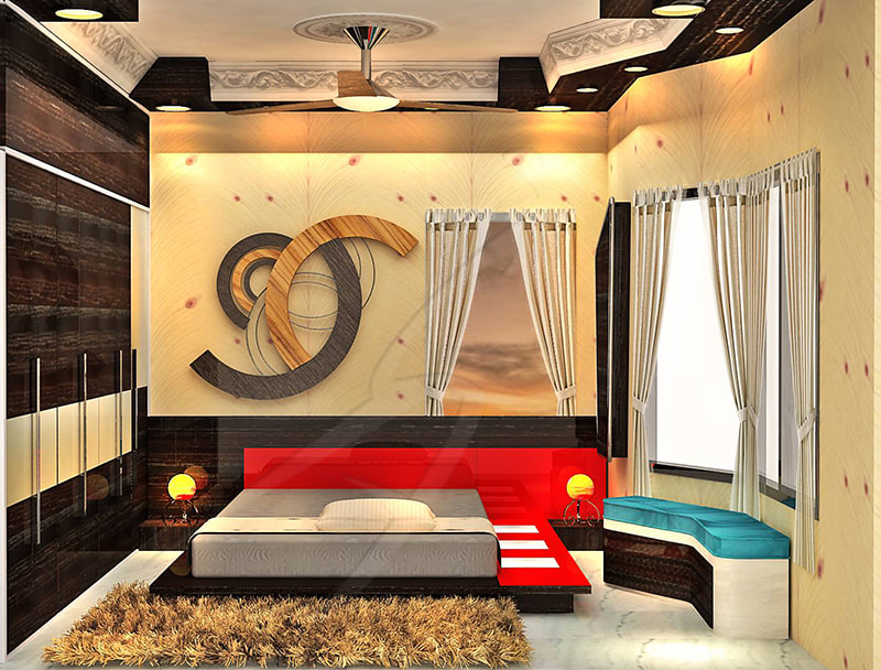 A red coloured bedroom! by Pegasus Interiors Bedroom | Interior Design Photos & Ideas