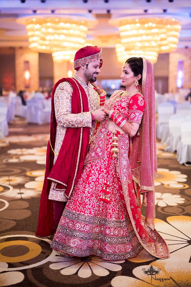 Bride And Groom Wearing Stunning Wedding Outfits by Rishabh Asthana Wedding-photography Wedding-dresses | Weddings Photos & Ideas