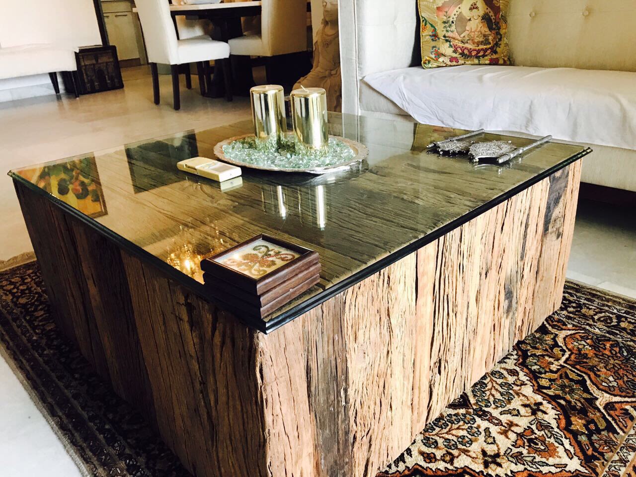 Big wooden table by KaSa Vivo Living-room Contemporary | Interior Design Photos & Ideas