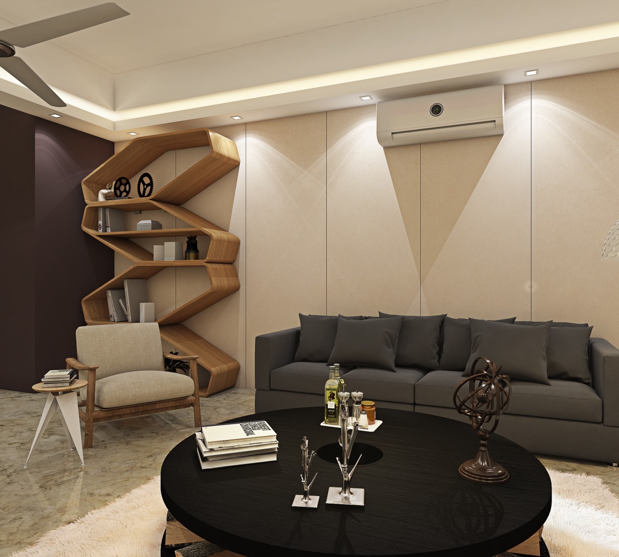 Unique spacious 3 d living room by KaSa Vivo Living-room Contemporary | Interior Design Photos & Ideas