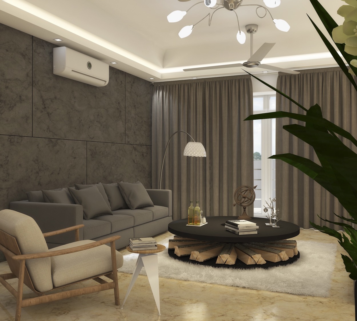 Grey themed living room by KaSa Vivo Living-room Contemporary | Interior Design Photos & Ideas