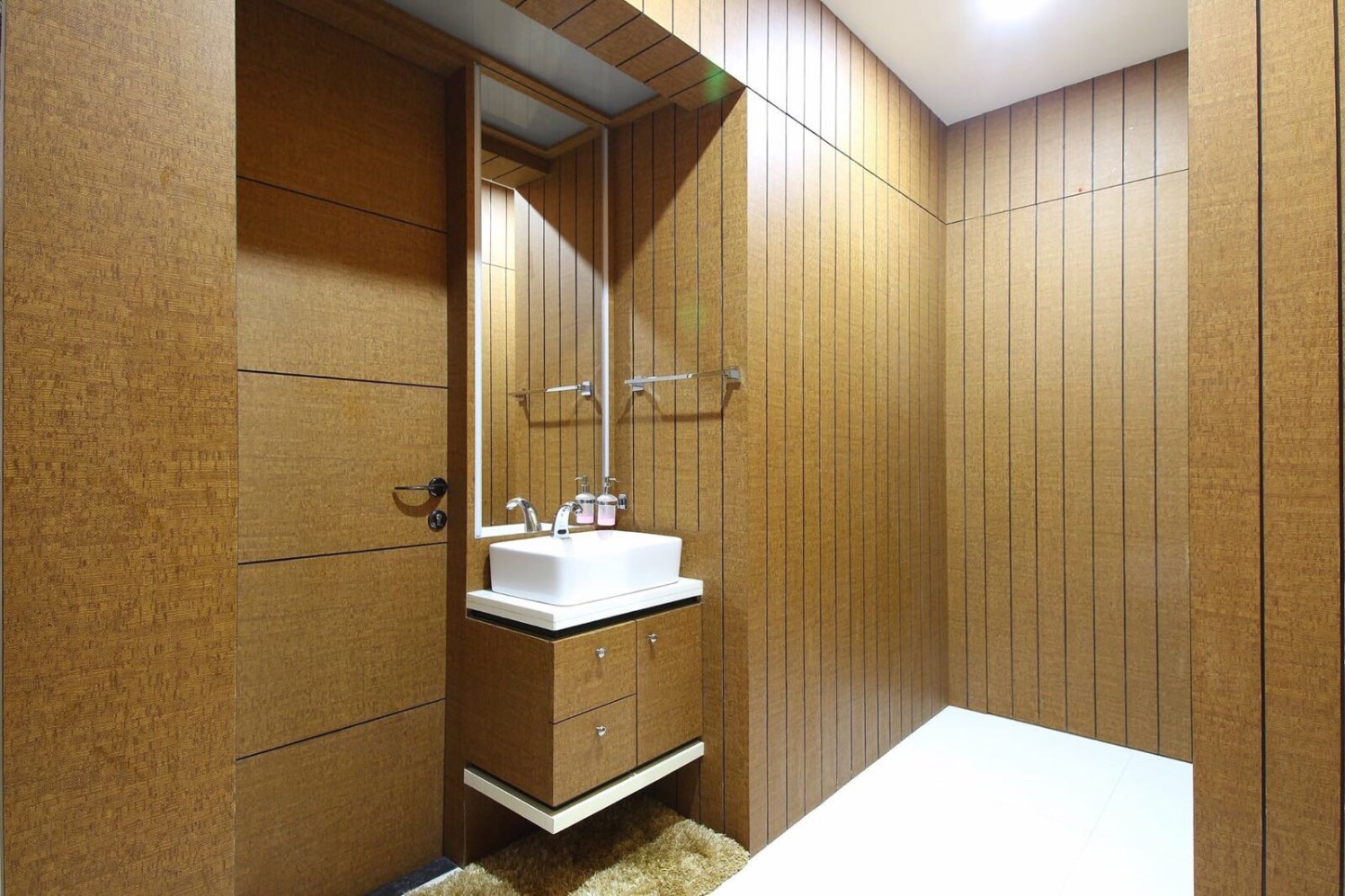 Wooden Themed Bathroom With Marble Flooring by Anshuma Vaidya Bora Bathroom Modern | Interior Design Photos & Ideas