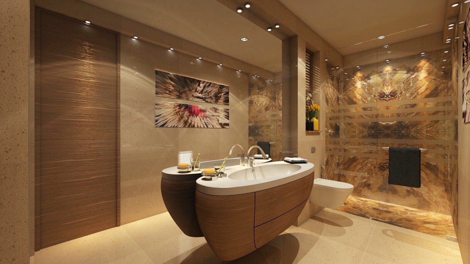 Artistic Bathroom With Walk In Shower by Anshuma Vaidya Bora Bathroom Modern | Interior Design Photos & Ideas