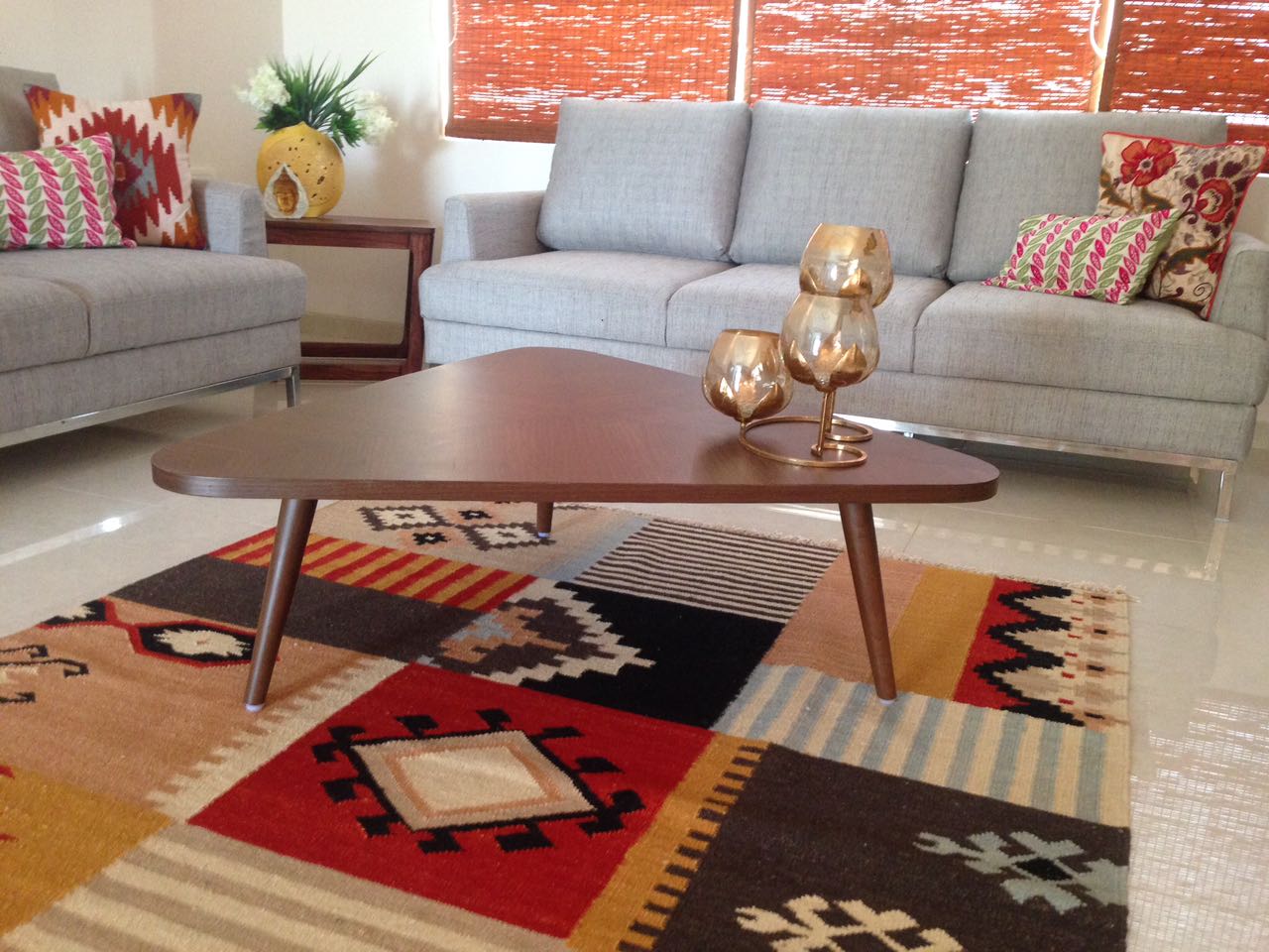 Eclectic living Area With Loveseat Sofa by Aanoshka Choksi Living-room Eclectic | Interior Design Photos & Ideas