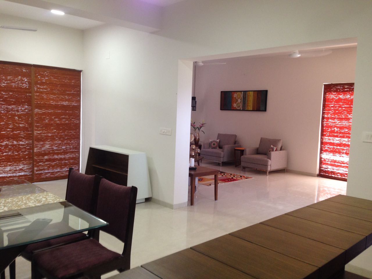 Wooden Furnishings And Soft Fabric Chairs by Aanoshka Choksi Dining-room Contemporary | Interior Design Photos & Ideas