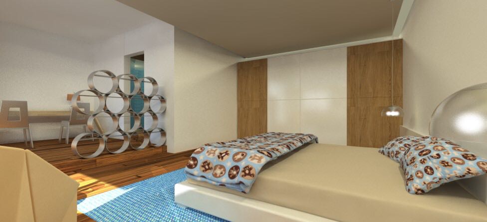 Bedroom With Wooden Flooring And Full Wall Wardrobe by Aanoshka Choksi Bedroom Contemporary | Interior Design Photos & Ideas