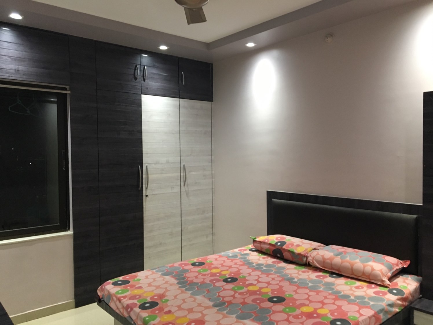 Bedroom With Mounted Wooden Wardrobe by Kalyani Kulkarni Bedroom Contemporary | Interior Design Photos & Ideas