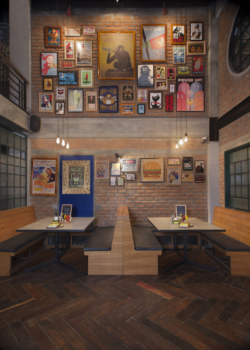 Eclectic Restaurant With Brick Wall Decor by Jatin Hukkeri Eclectic | Interior Design Photos & Ideas