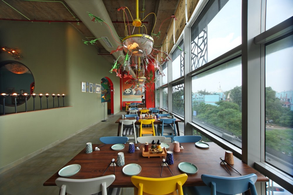 Eclectic Cafe With Narrow Lane Layout by Jatin Hukkeri Eclectic | Interior Design Photos & Ideas