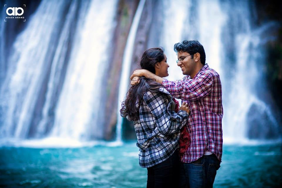 A beautiful shot by the waterfall. by Akash Anand Photography Wedding-photography | Weddings Photos & Ideas