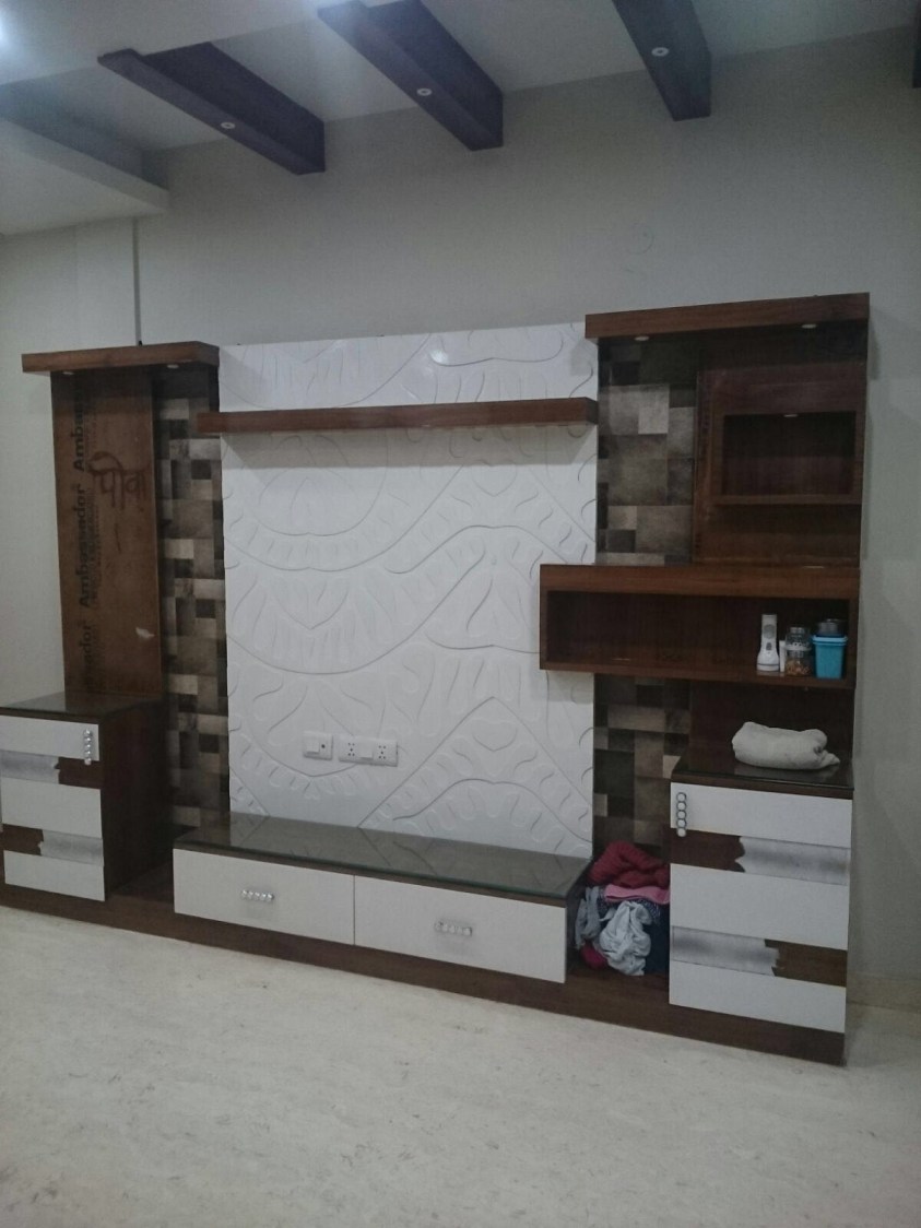 Mounted Cabinet For Living Room by Arpit Khurana Indoor-spaces Contemporary | Interior Design Photos & Ideas
