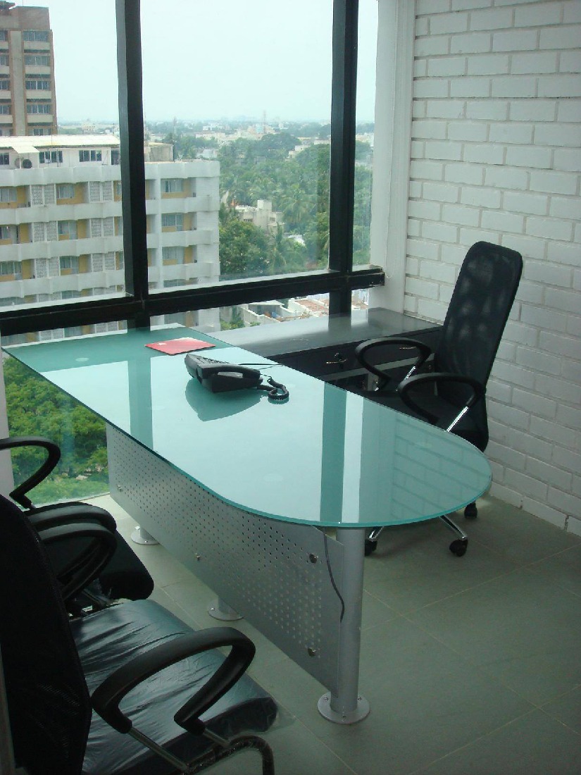 White Smoke Shaded Office Room by Jerry Meshach J Modern | Interior Design Photos & Ideas