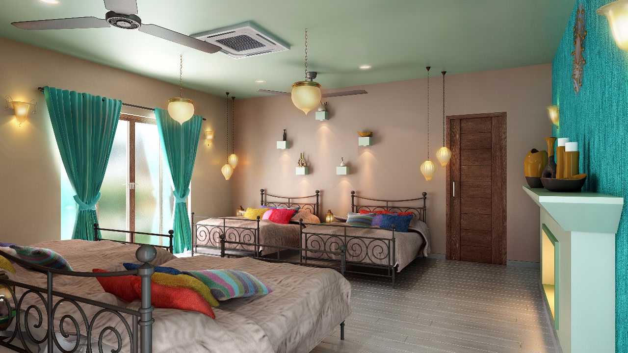 Tufts Blue And Wheat Shaded Kids Bedroom by Jerry Meshach J Bedroom Contemporary | Interior Design Photos & Ideas