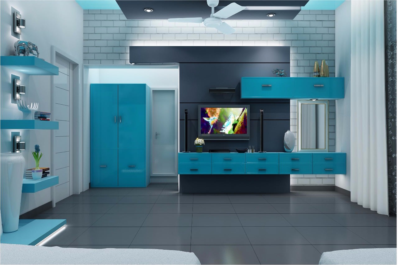 Blue Themed Living Room by Jerry Meshach J Living-room Contemporary | Interior Design Photos & Ideas