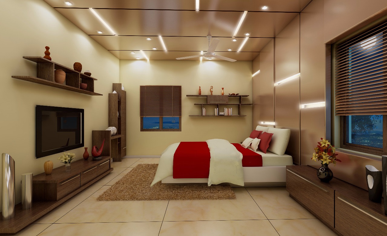 Buff Shaded And Spacious Bedroom by Jerry Meshach J Bedroom Modern | Interior Design Photos & Ideas