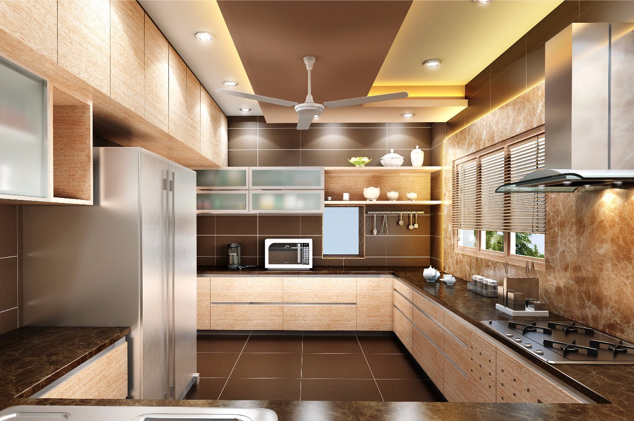 Brown Modular Kitchen by Jerry Meshach J Modular-kitchen Contemporary | Interior Design Photos & Ideas