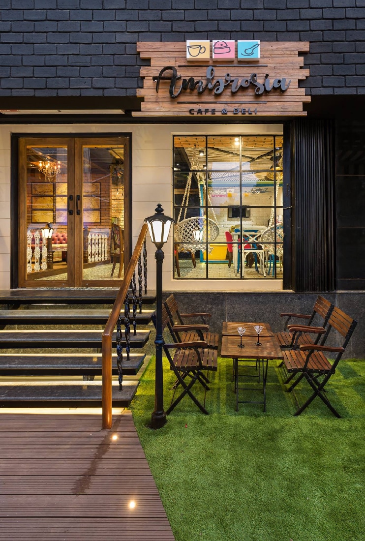 Open Cafe Space by Namah Design Studio | Interior Design Photos & Ideas