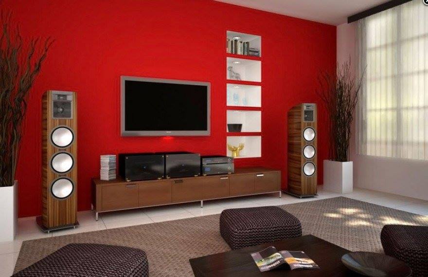 3 D Red Shaded Living Room by Jyoti Yadav Living-room Modern | Interior Design Photos & Ideas
