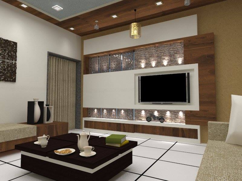 Classic White And Brown Living Room by Jyoti Yadav Living-room Modern | Interior Design Photos & Ideas