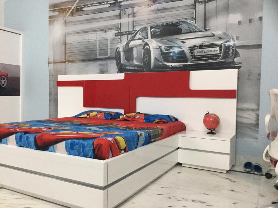 Trendy Kids Bedroom With Customized Wallpaper by Deepanshu Gandhi Bedroom Modern | Interior Design Photos & Ideas