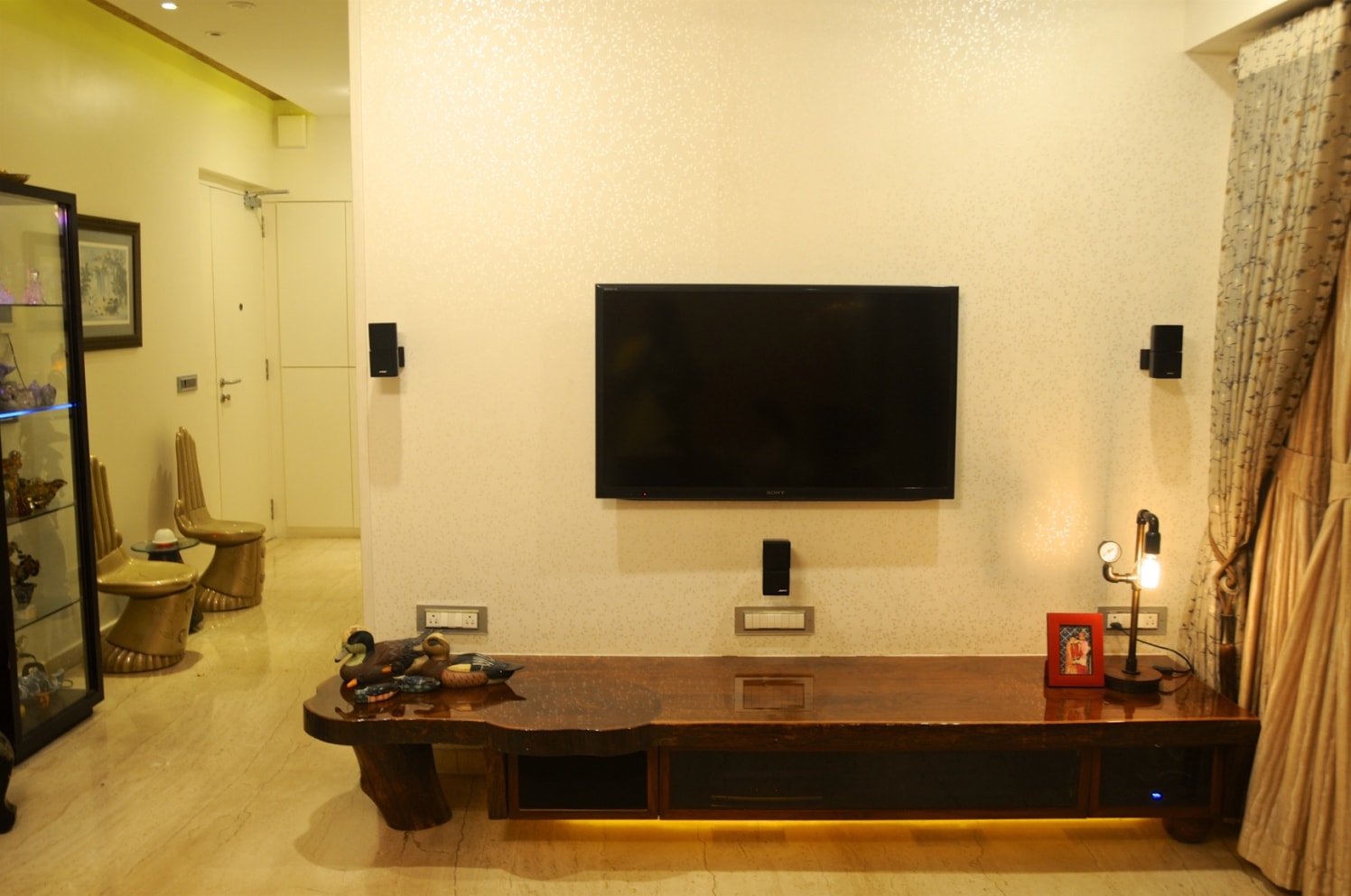TV Unit with Dark Walnut Display Unit by Viraf Laskari Living-room Contemporary | Interior Design Photos & Ideas