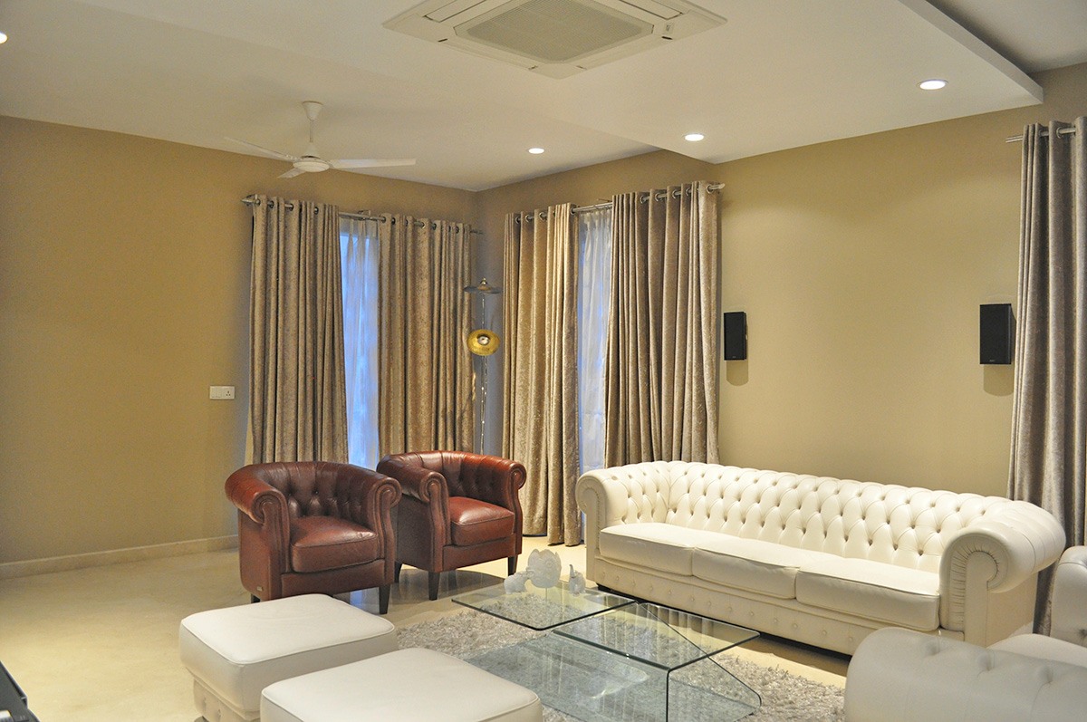Contemporary Living With Cream Sofa by Nidhi Challani Metha Living-room Contemporary | Interior Design Photos & Ideas
