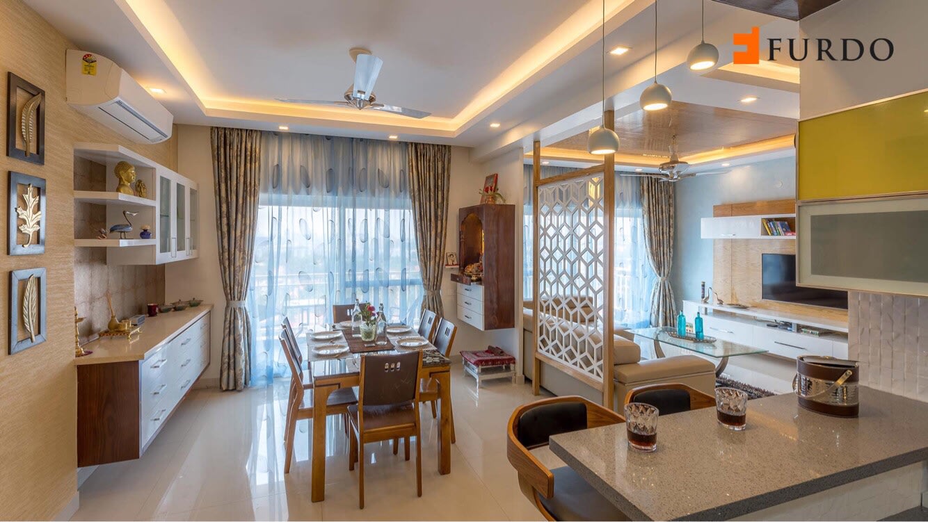Dining Room With Marble Flooring by Furdo.com Dining-room Modern | Interior Design Photos & Ideas