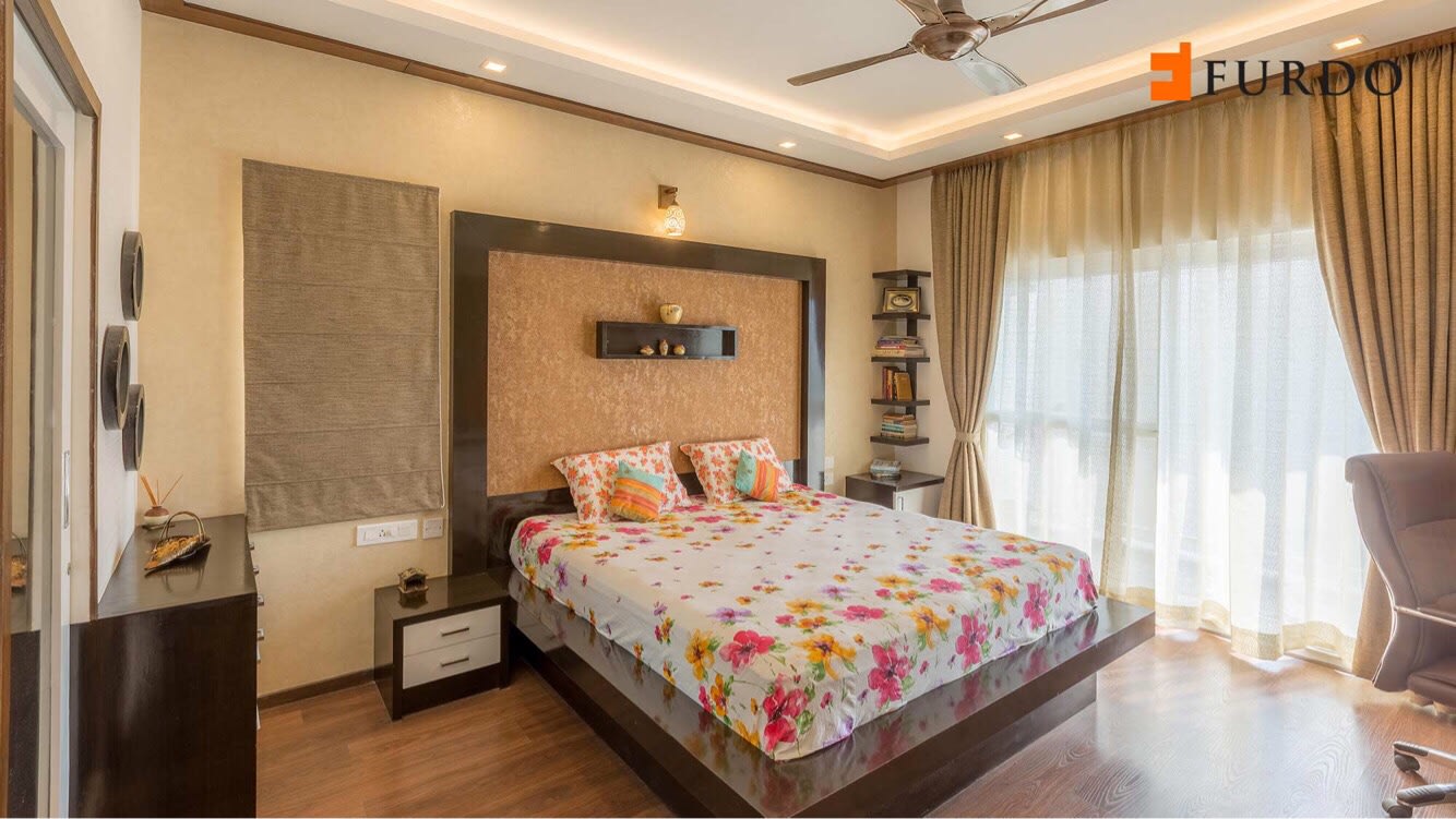 Bedroom With Wooden Flooring and false ceiling by Furdo.com Bedroom Modern | Interior Design Photos & Ideas
