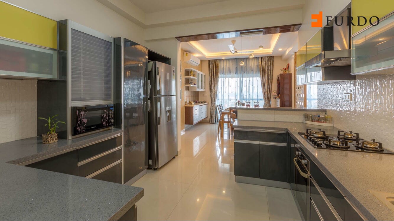 Parallel Kitchen With Modular Cabinets by Furdo.com Modular-kitchen Modern | Interior Design Photos & Ideas