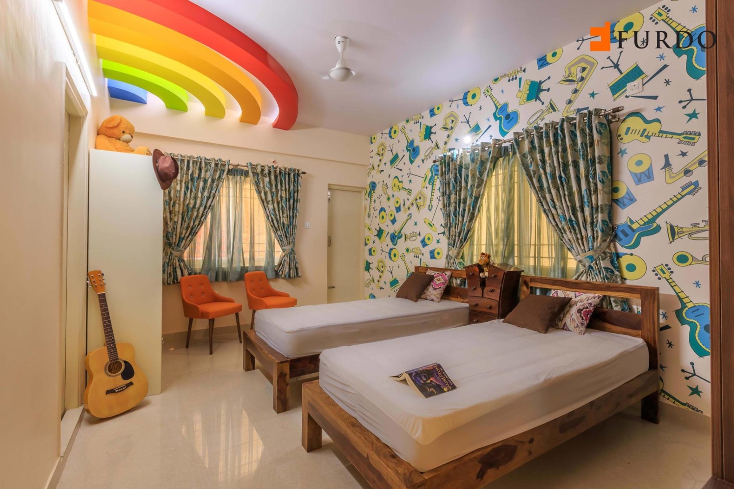 Kid's Bedroom With Amazing Wall Art by Furdo.com Bedroom Modern | Interior Design Photos & Ideas