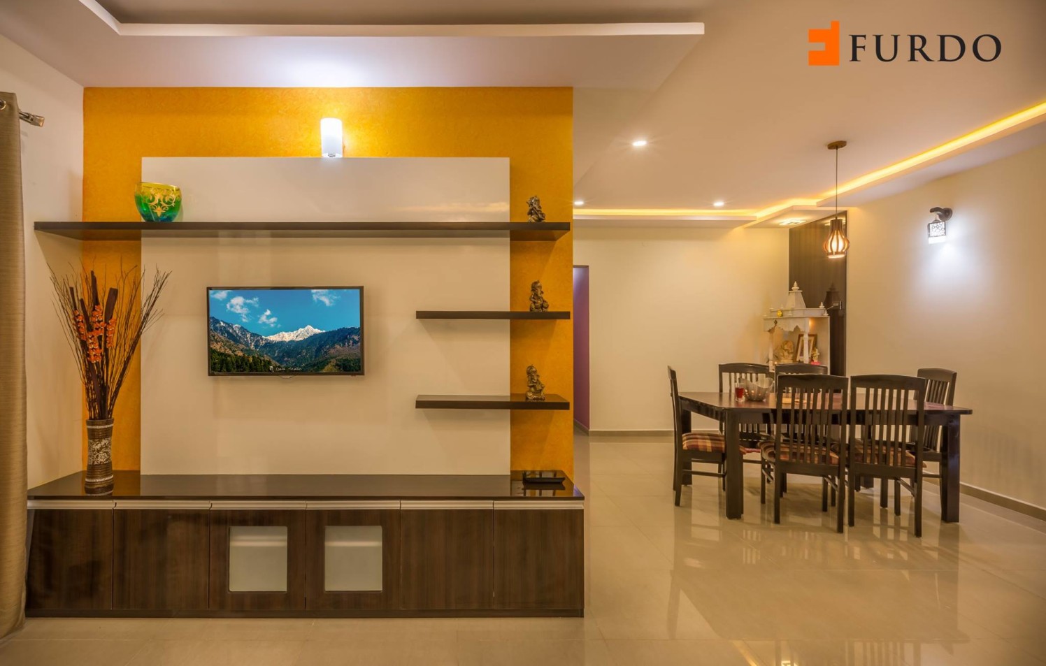 Living Room With Wooden Display Unit by Furdo.com Living-room Modern | Interior Design Photos & Ideas