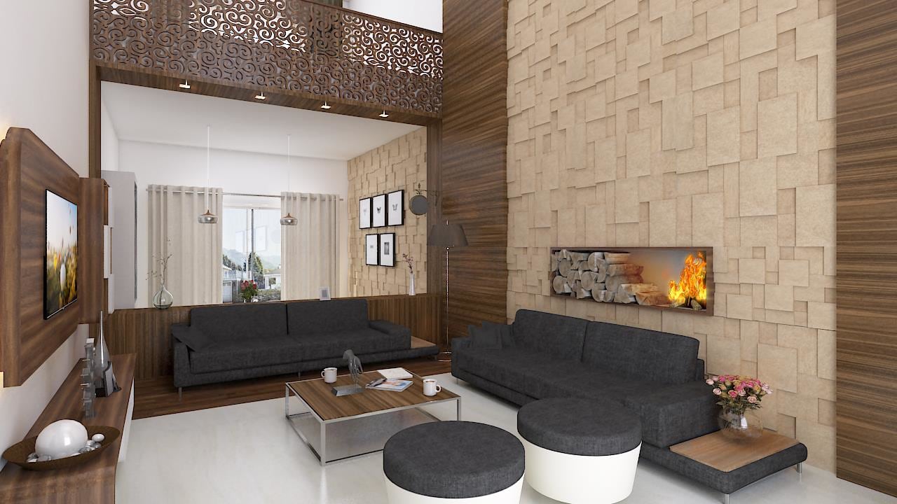 Living Room With White Marble Flooring And Sofa Set by Furdo.com Living-room Modern | Interior Design Photos & Ideas