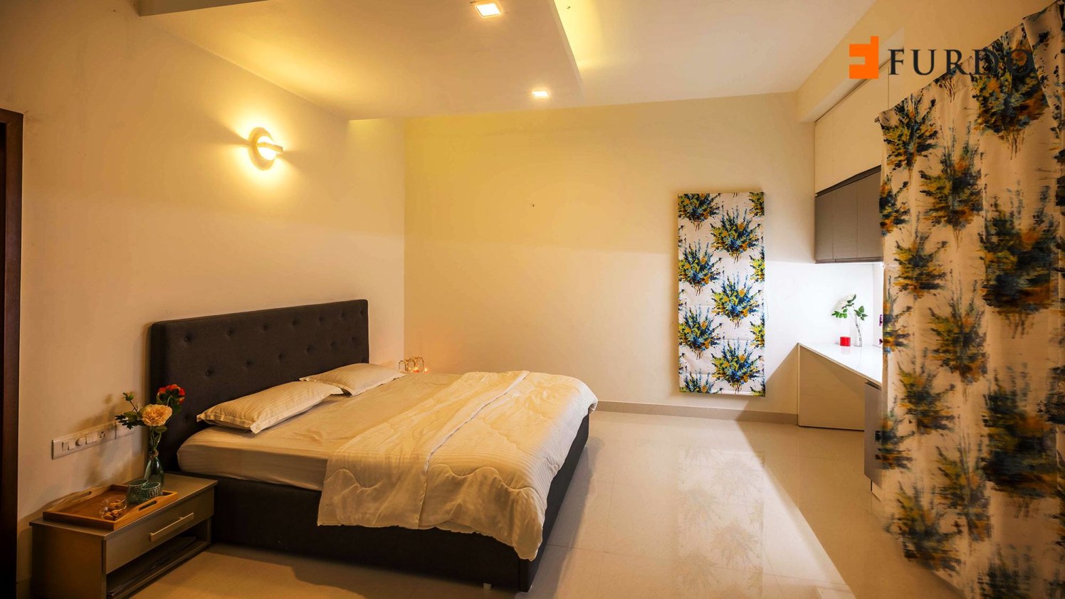 Bedroom With Yellow False Ceiling Lighting by Furdo.com Bedroom Minimalistic | Interior Design Photos & Ideas