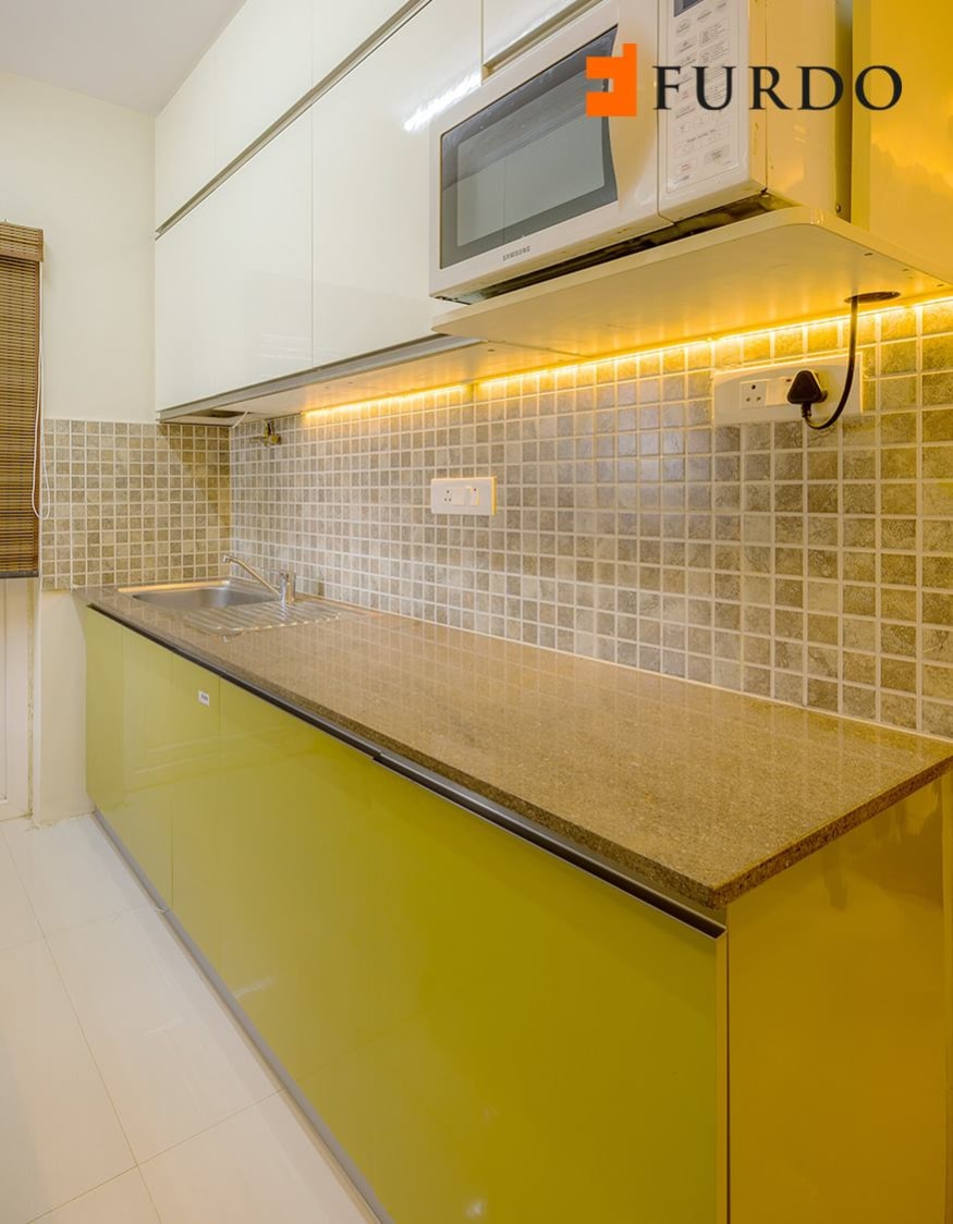 Kitchen With Marble Top Cabinets by Furdo.com Modular-kitchen Modern | Interior Design Photos & Ideas