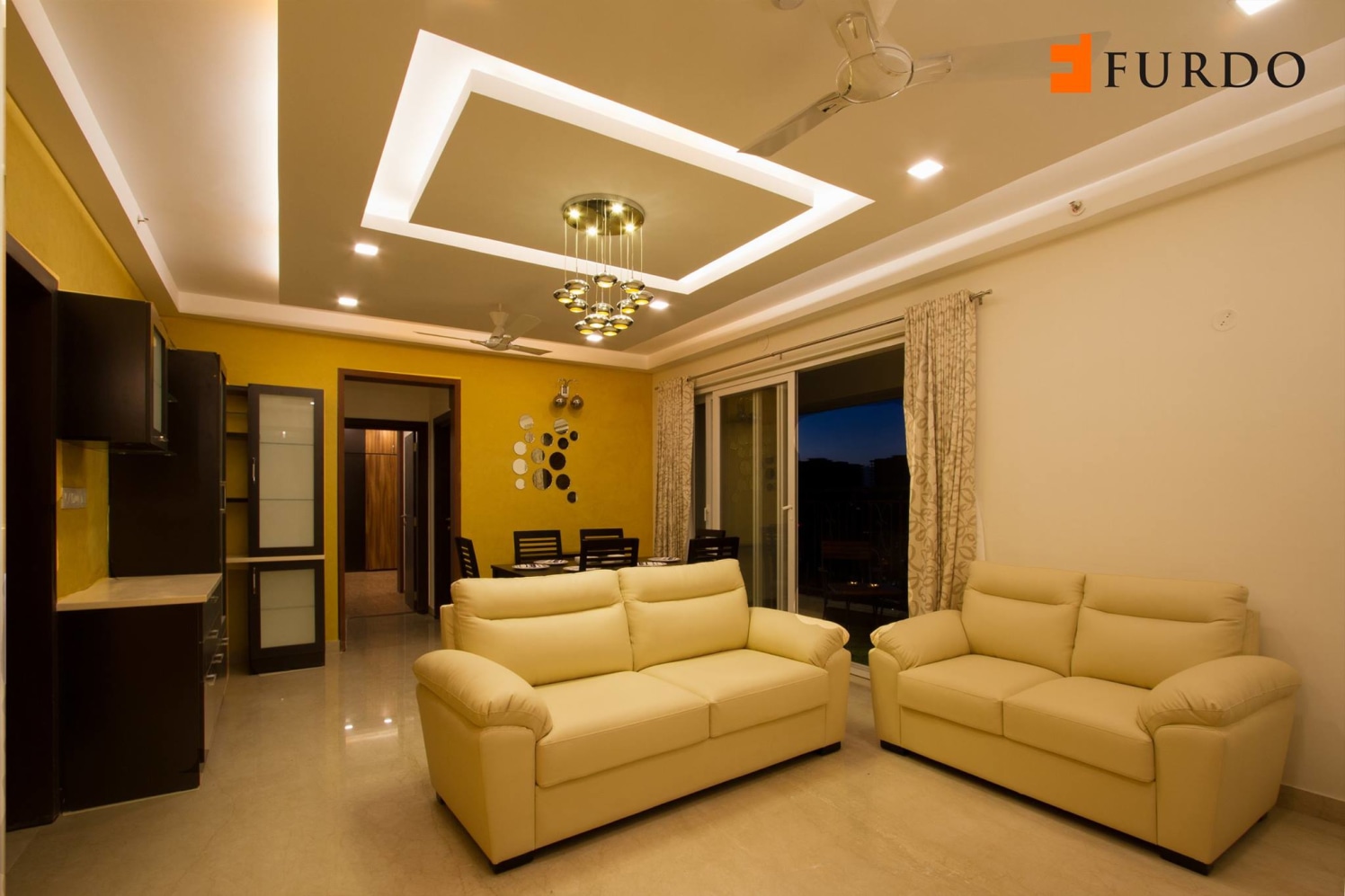 Living Room With Bulky Furniture And Modern False Ceiling by Furdo.com Living-room Modern | Interior Design Photos & Ideas