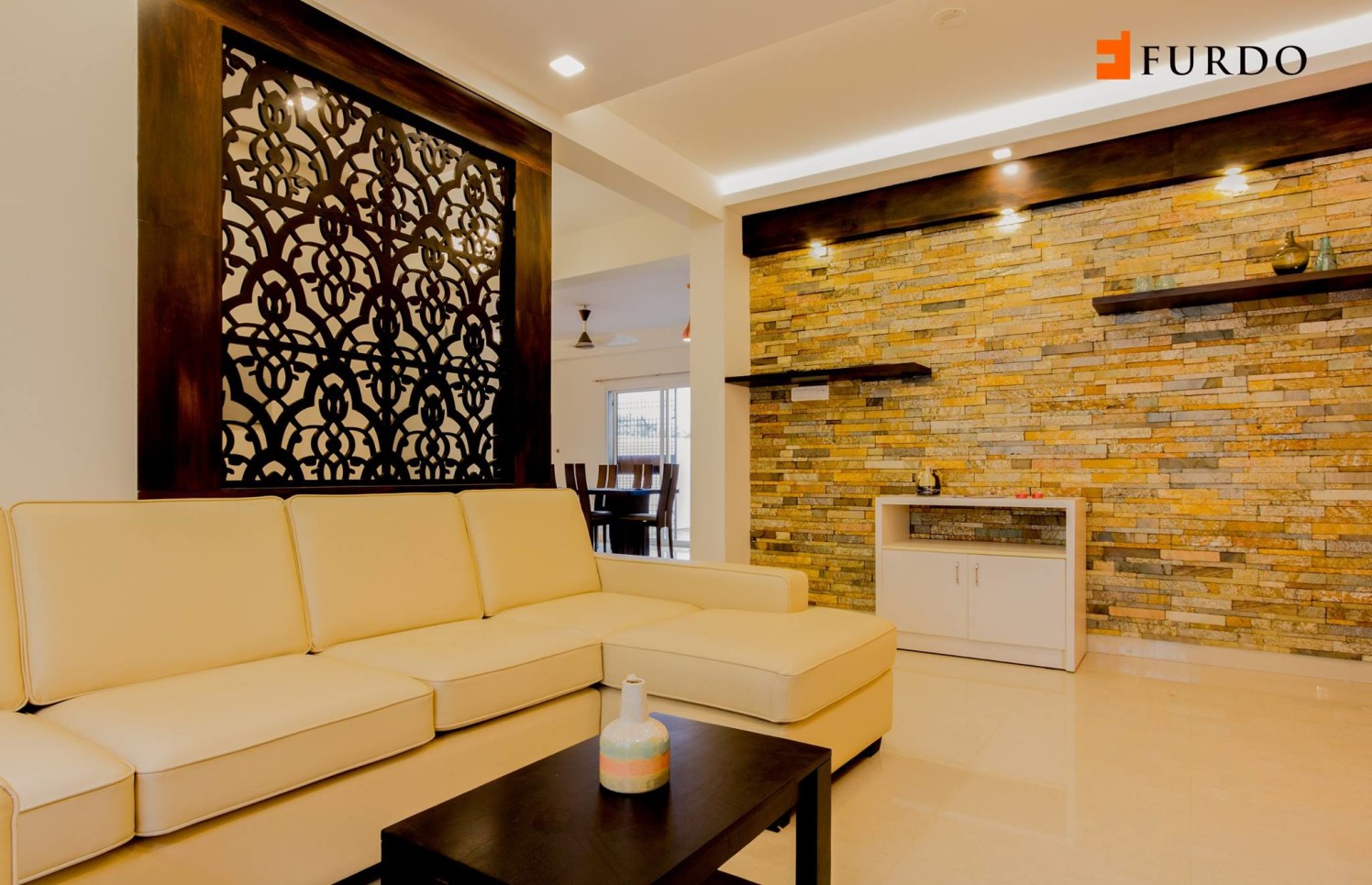 Living Room With L-Shaped Sofa by Furdo.com Living-room Contemporary | Interior Design Photos & Ideas