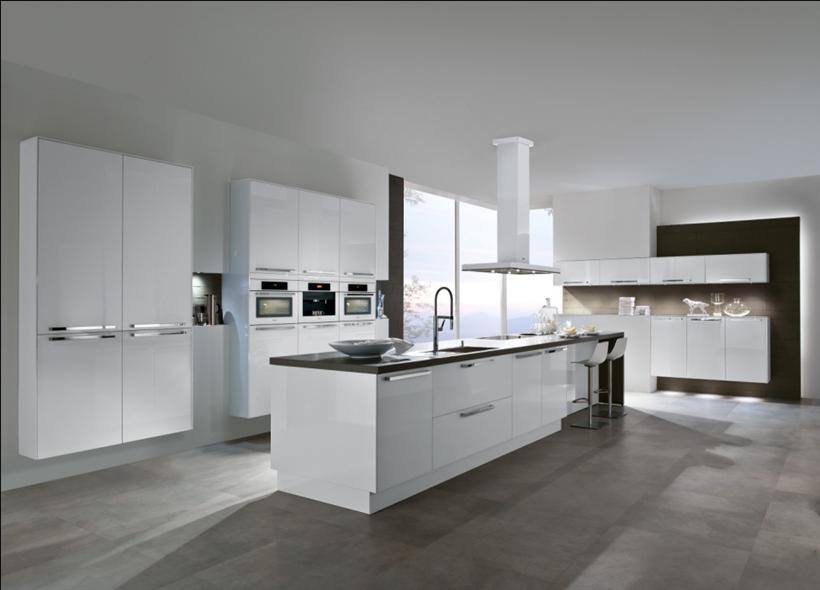 White Three Dimensional Open Island Kitchen by HOC Designarch Modular-kitchen Contemporary | Interior Design Photos & Ideas
