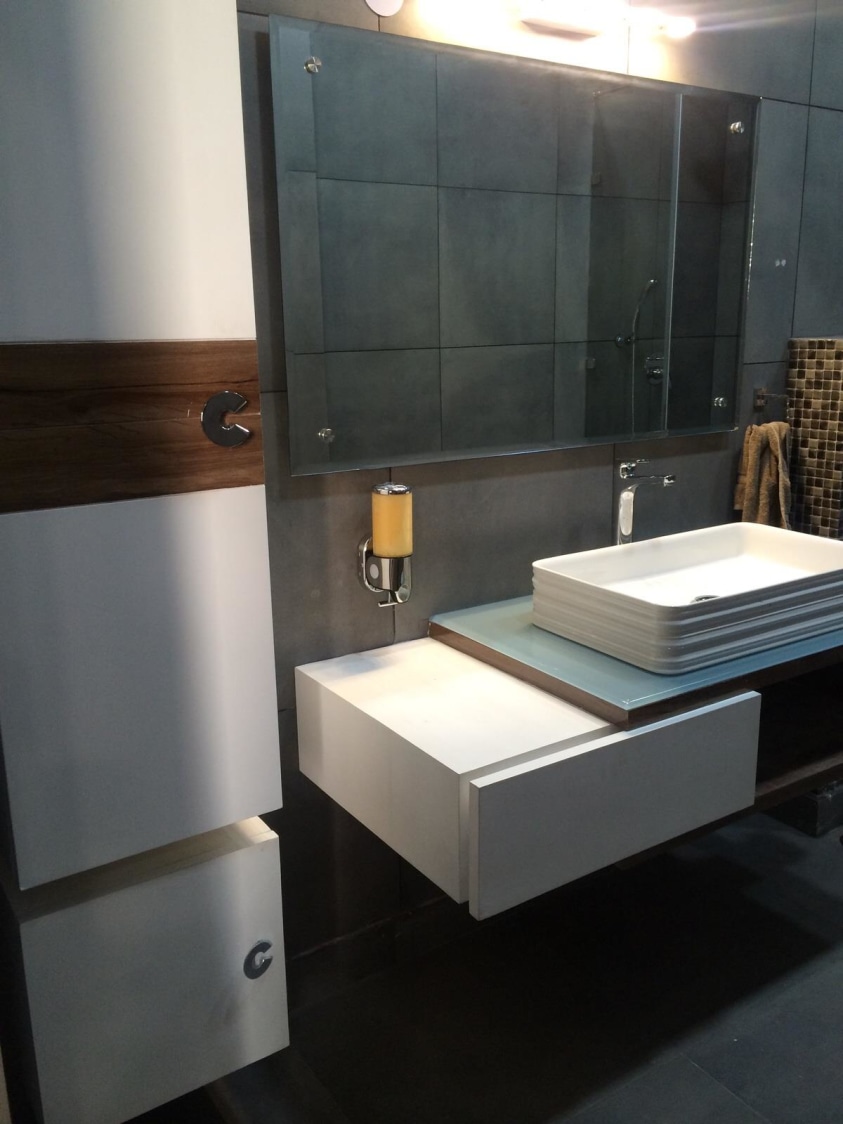 Bathroom With White Cabinets by HOC Designarch Bathroom Modern | Interior Design Photos & Ideas