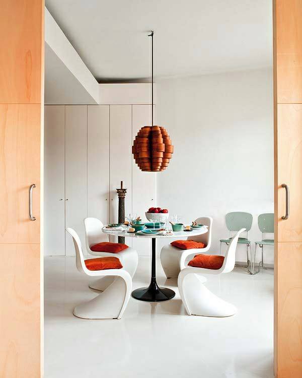 Dining Room With Beautifully Crafted Chairs And Wooden Hanging by HOC Designarch Dining-room Contemporary | Interior Design Photos & Ideas