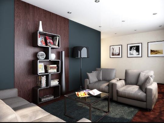 Living Room With Grey Winged Chair by HOC Designarch Living-room Contemporary | Interior Design Photos & Ideas