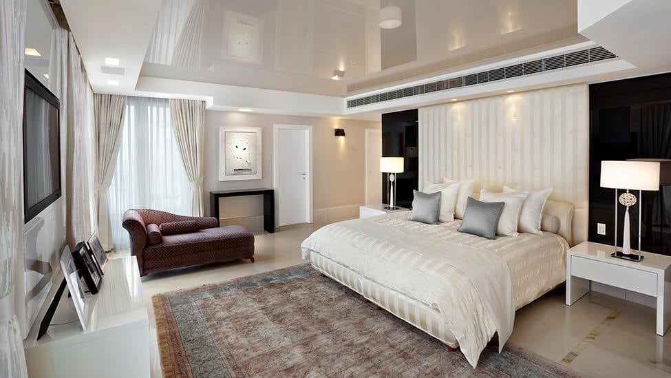 Bedroom With White Cushioned Bed And Grey Carpet by HOC Designarch Bedroom Contemporary | Interior Design Photos & Ideas